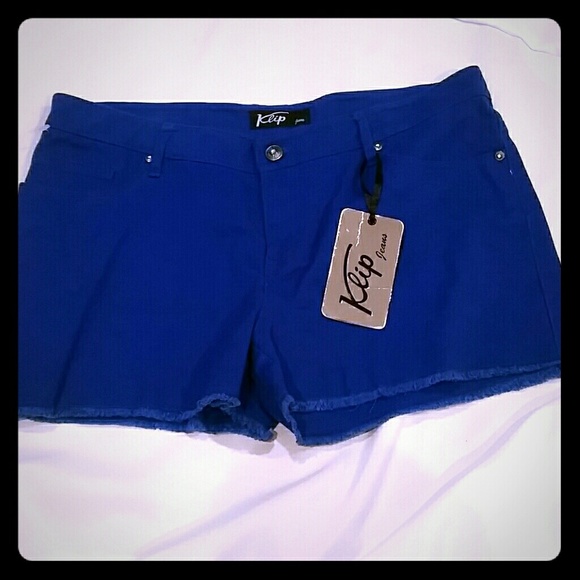Klip Jeans Shorts Bright Blue Demin Size 13 Juniors NEW - Picture 1 of 4